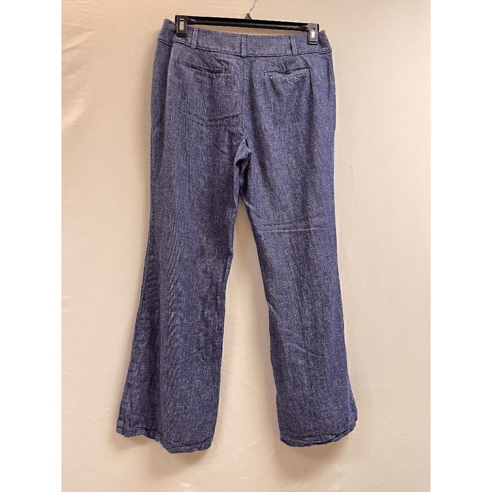 Ann Taylor Loft Womens Flat Front Flared Leg Trouser Dress Pants Blue Size 10 - Picture 2 of 9